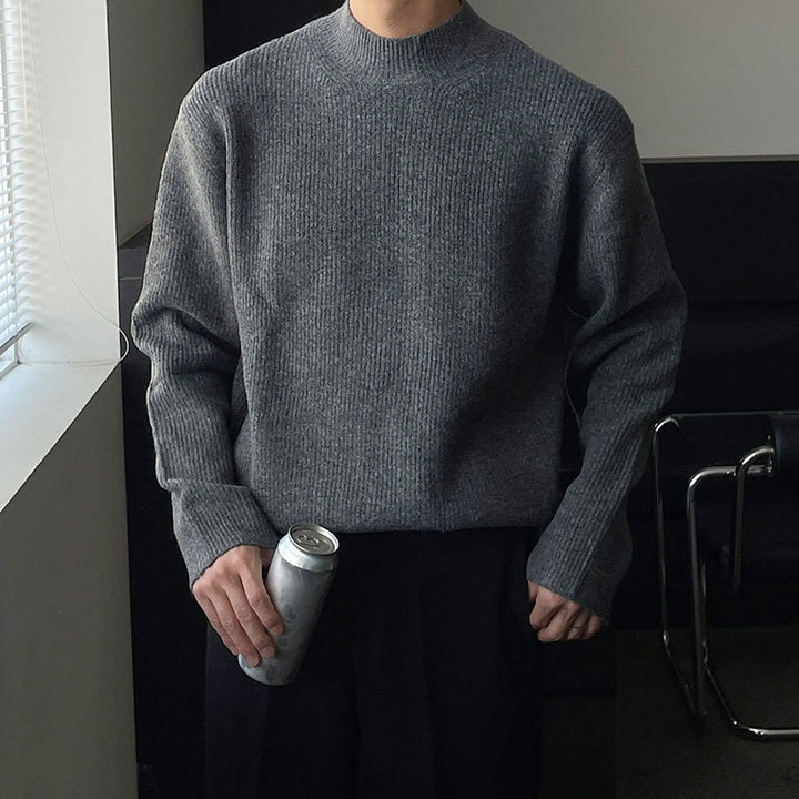 Travis - Classic High Neck Knit Pullover