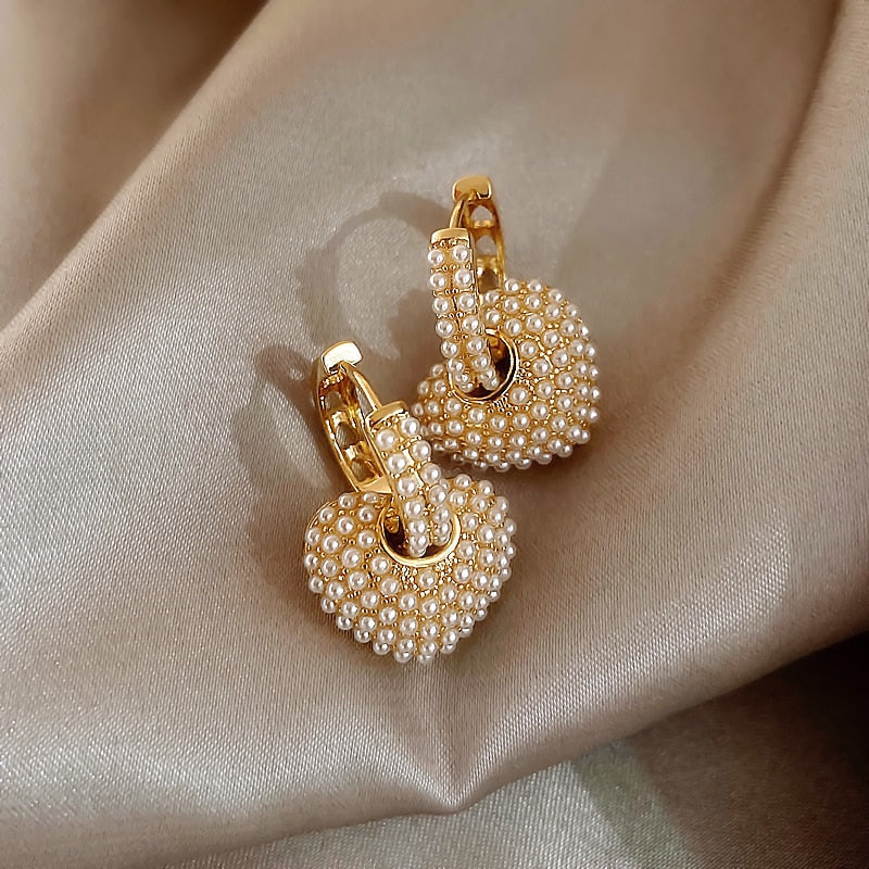 Yuli™ | Heart-shaped pearl earrings