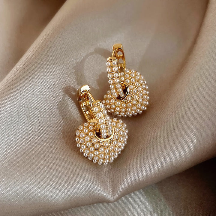 Yuli™ | Heart-shaped pearl earrings