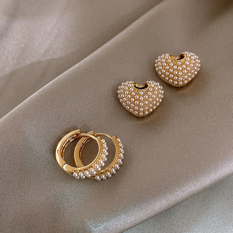 Yuli™ | Heart-shaped pearl earrings