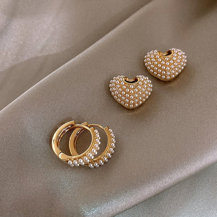 Yuli™ | Heart-shaped pearl earrings