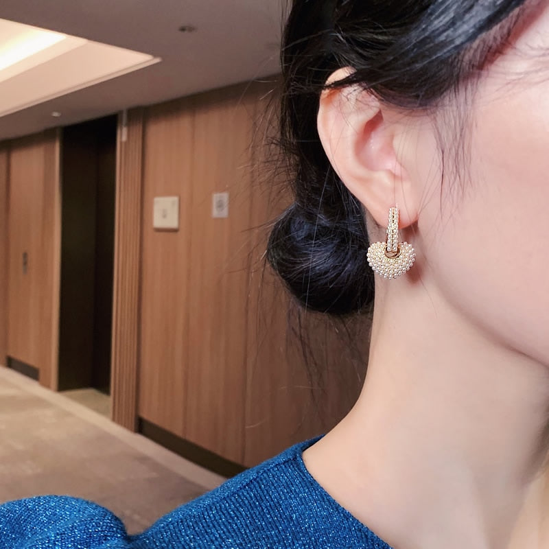 Yuli™ | Heart-shaped pearl earrings