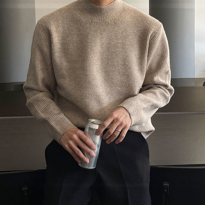 Travis - Classic High Neck Knit Pullover