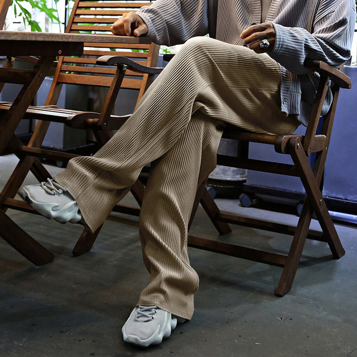 Samuele - Comfortable Spandex Ribbed Pants