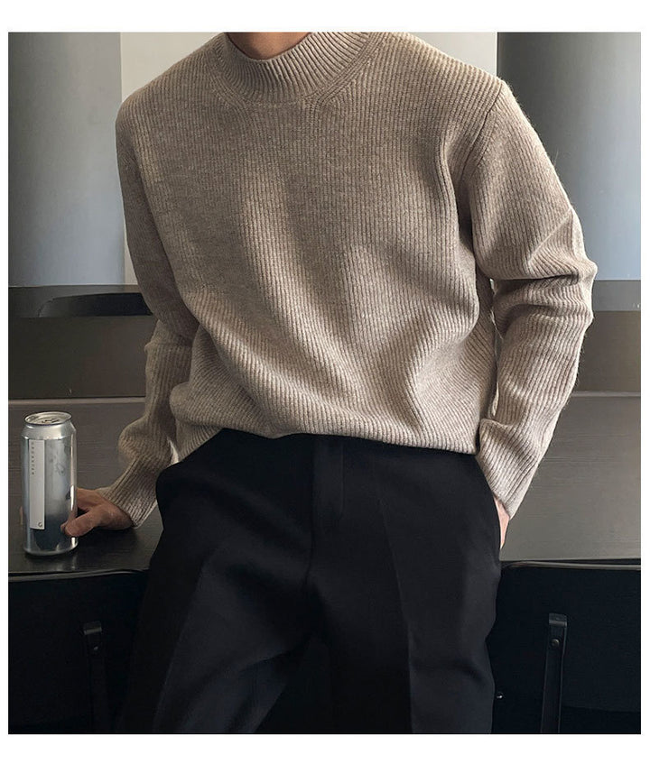 Travis - Classic High Neck Knit Pullover