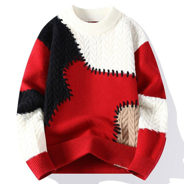 Knitmania | Casual Patchwork Sweater for Men