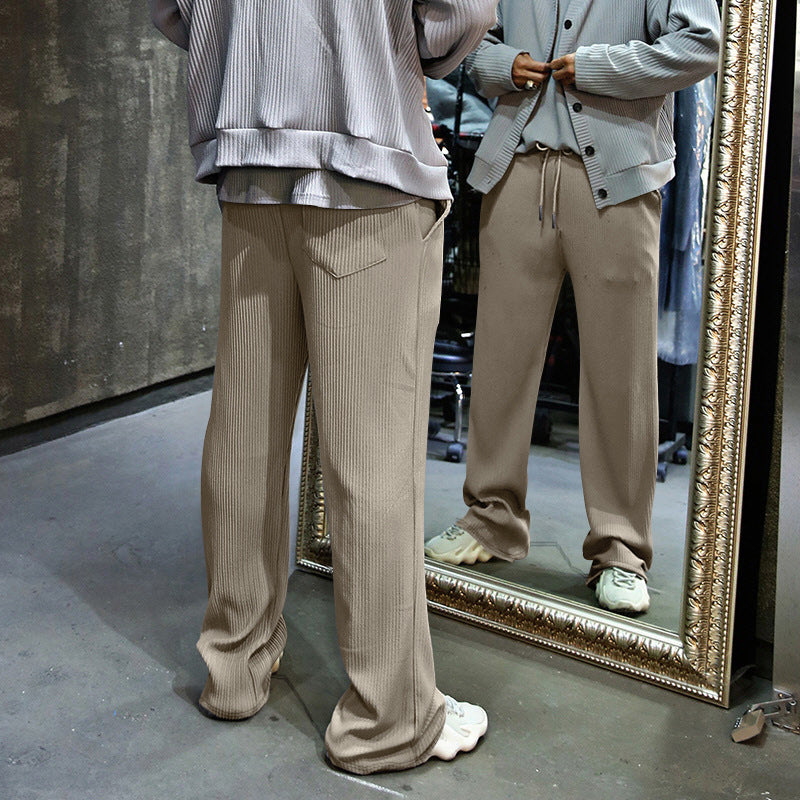 Samuele - Comfortable Spandex Ribbed Pants