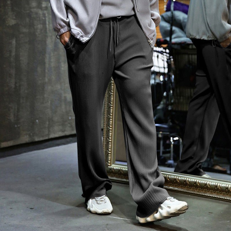 Samuele - Comfortable Spandex Ribbed Pants