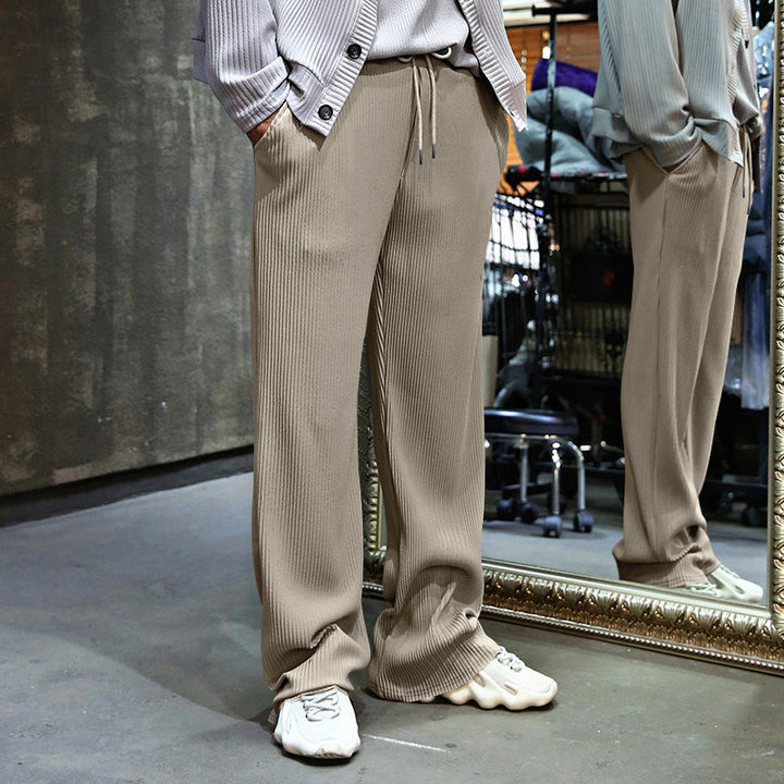 Samuele - Comfortable Spandex Ribbed Pants