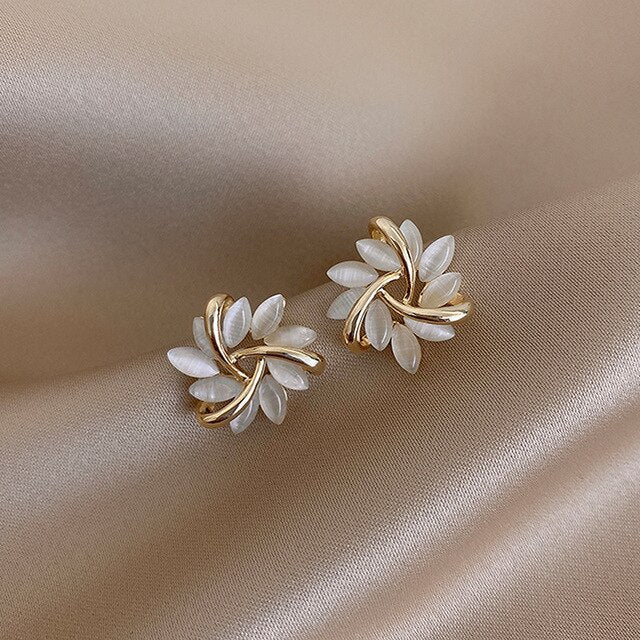 Sonja™ | Luxury earrings with white opal
