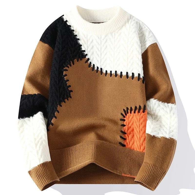 Knitmania | Casual Patchwork Sweater for Men