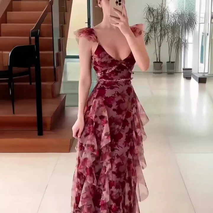 Flora | Floral Ruffle Detail Dress