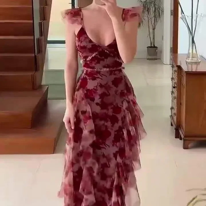 Flora | Floral Ruffle Detail Dress