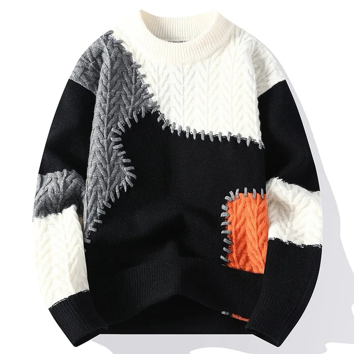 Knitmania | Casual Patchwork Sweater for Men