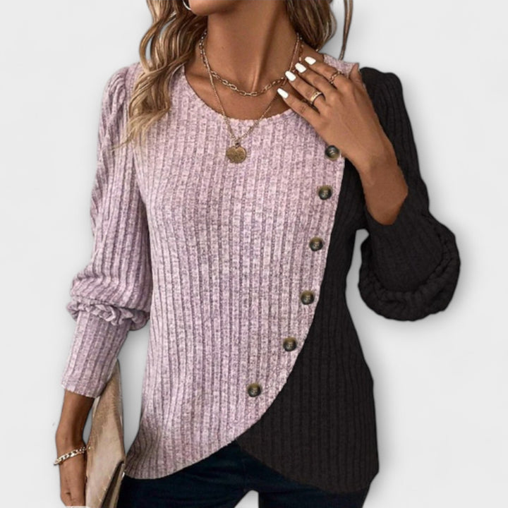 Calista - Knitted Blouse with Button Details