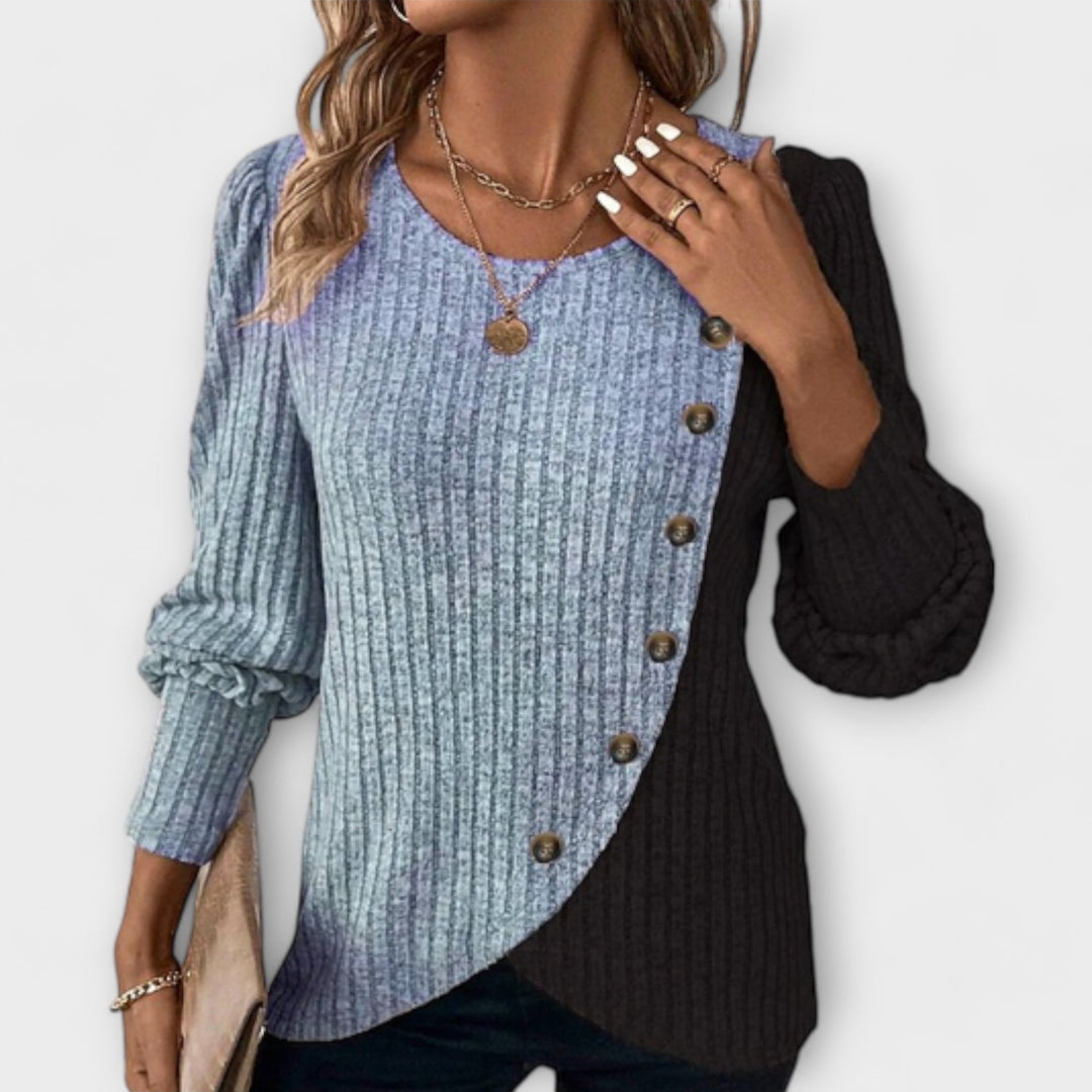 Calista - Knitted Blouse with Button Details