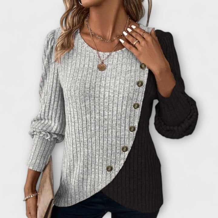 Calista - Knitted Blouse with Button Details