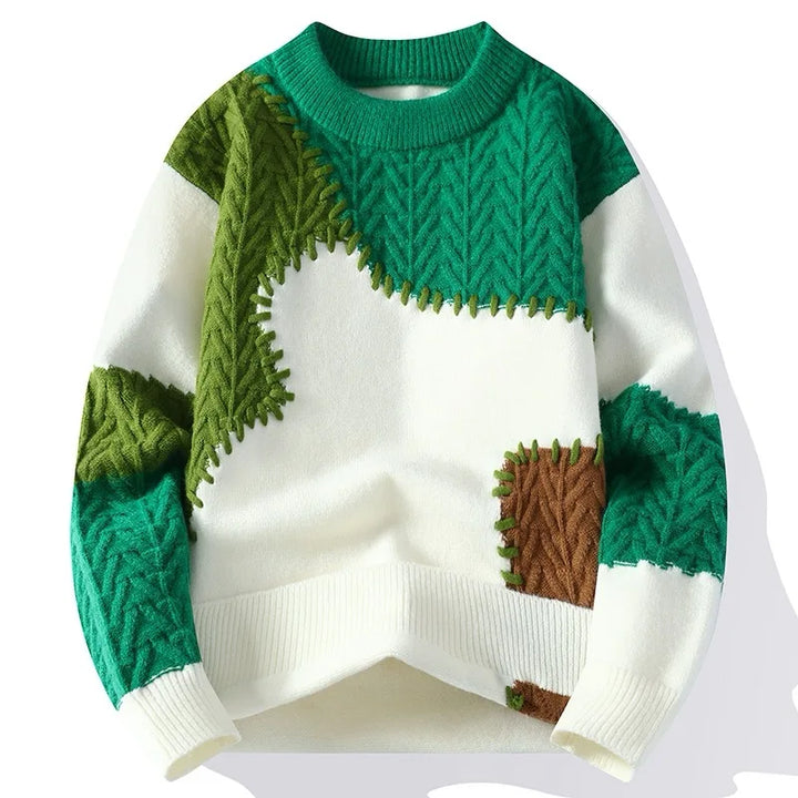 Knitmania | Casual Patchwork Sweater for Men