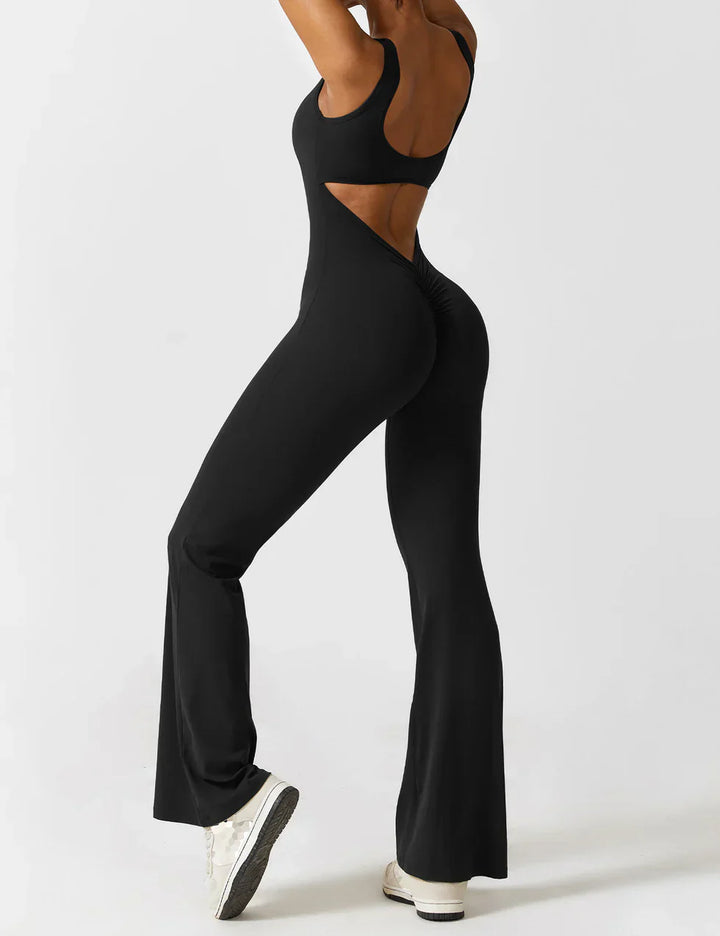 Elena - Flared V -Back Jumpsuit