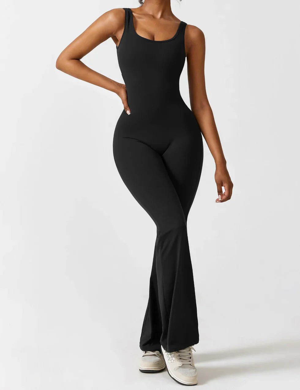 Elena - Flared V -Back Jumpsuit