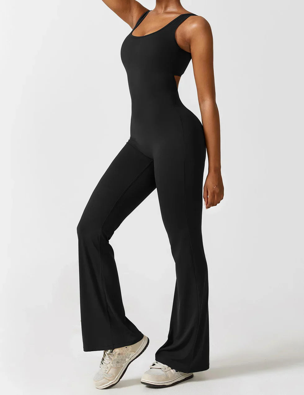 Elena - Flared V -Back Jumpsuit