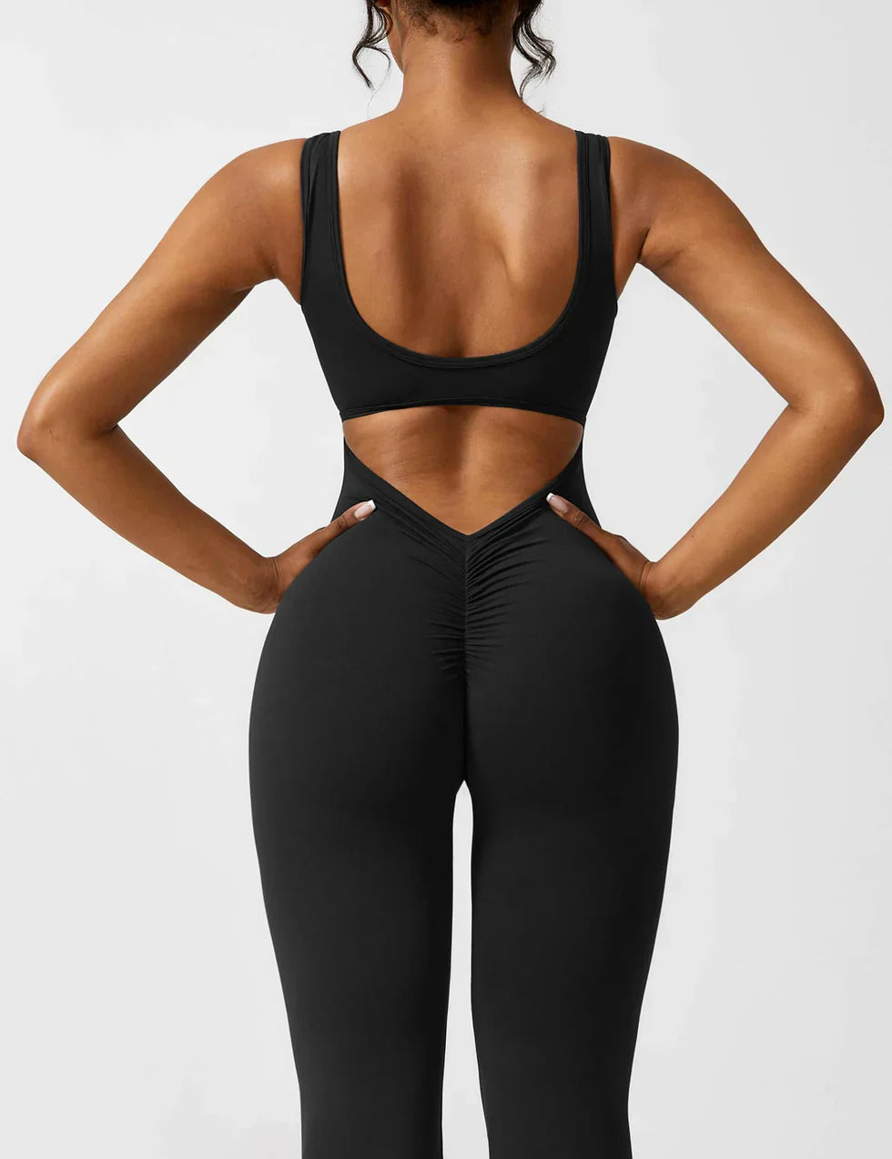 Elena - Flared V -Back Jumpsuit