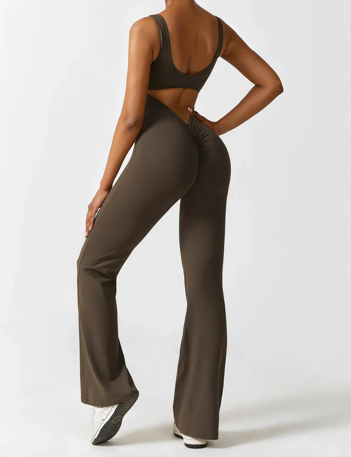 Elena - Flared V -Back Jumpsuit