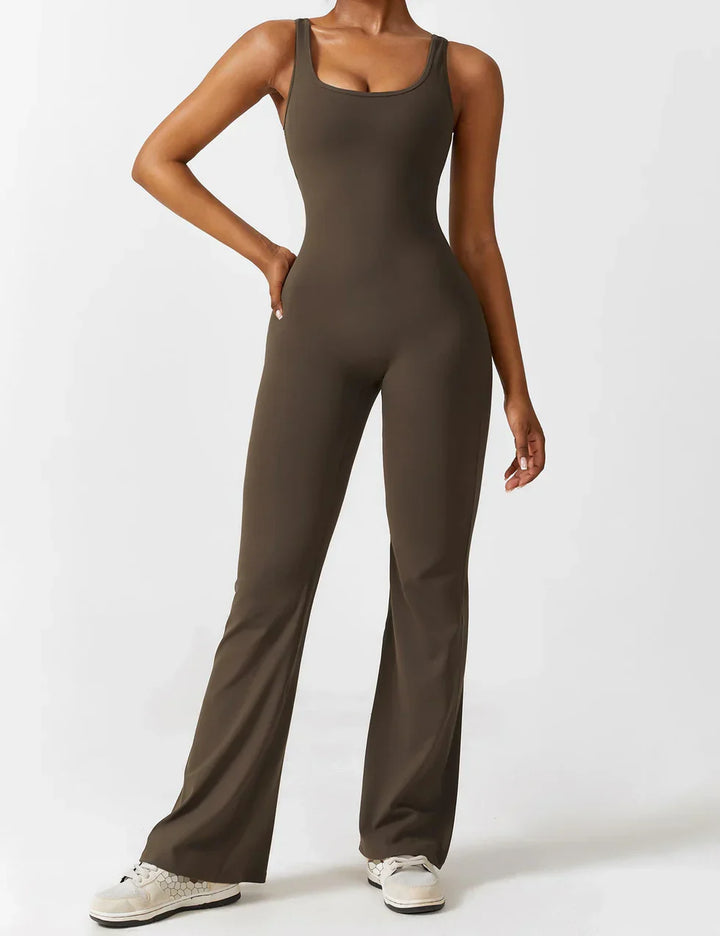 Elena - Flared V -Back Jumpsuit