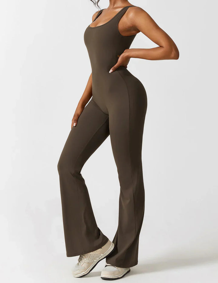 Elena - Flared V -Back Jumpsuit