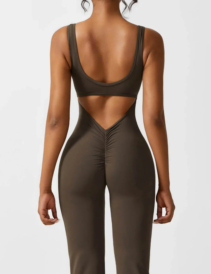 Elena - Flared V -Back Jumpsuit