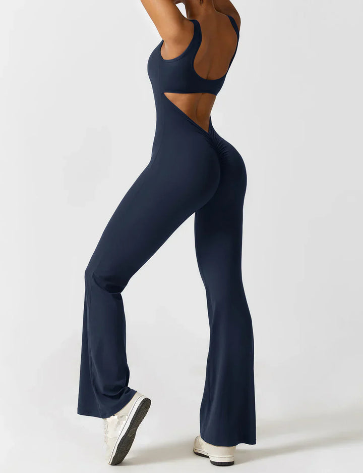 Elena - Flared V -Back Jumpsuit