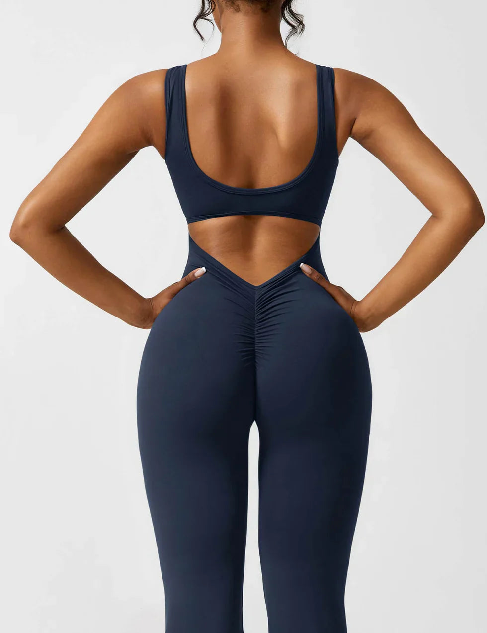 Elena - Flared V -Back Jumpsuit