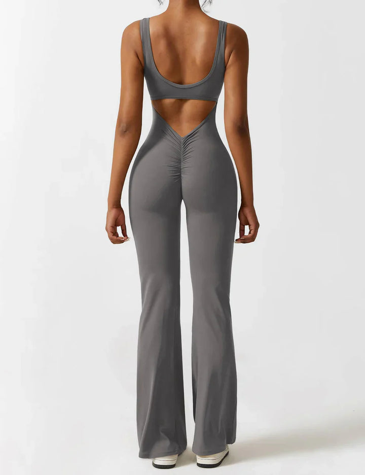 Elena - Flared V -Back Jumpsuit
