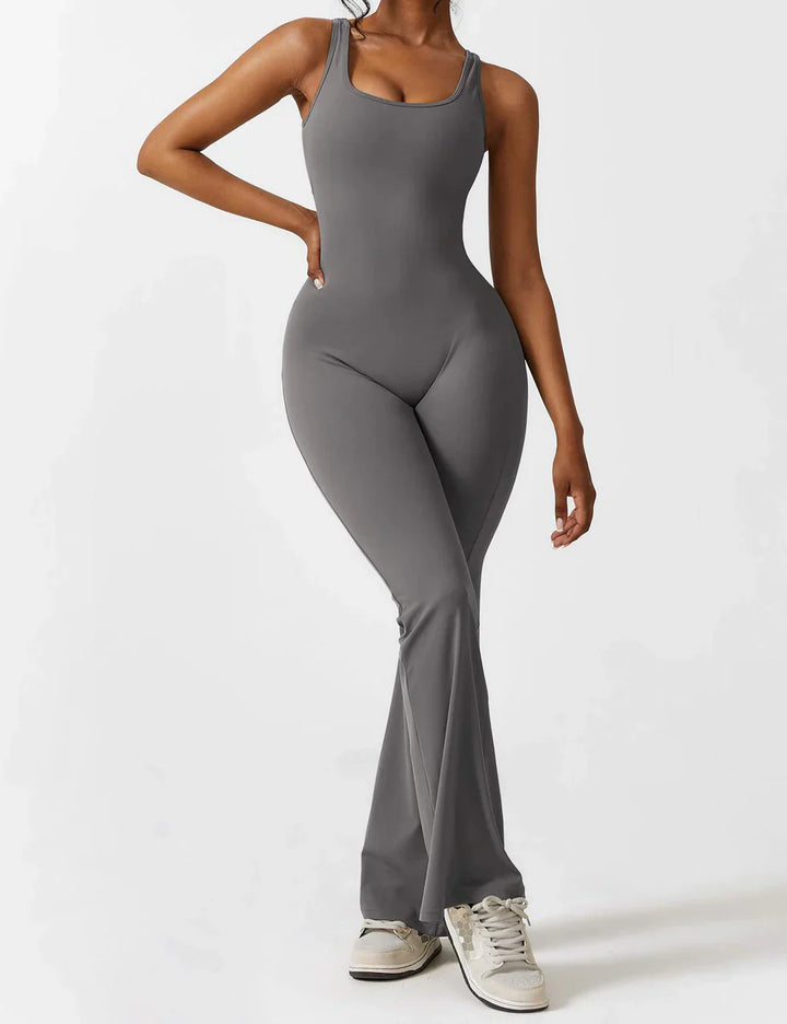 Elena - Flared V -Back Jumpsuit