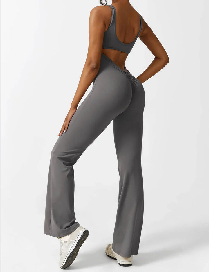 Elena - Flared V -Back Jumpsuit
