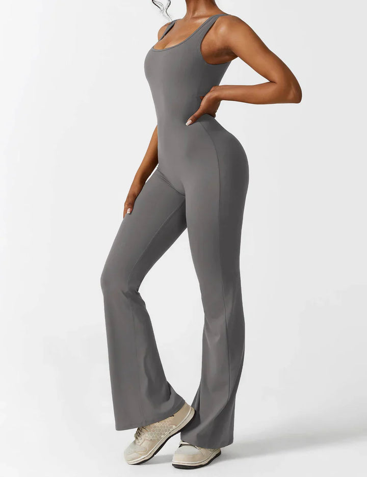 Elena - Flared V -Back Jumpsuit