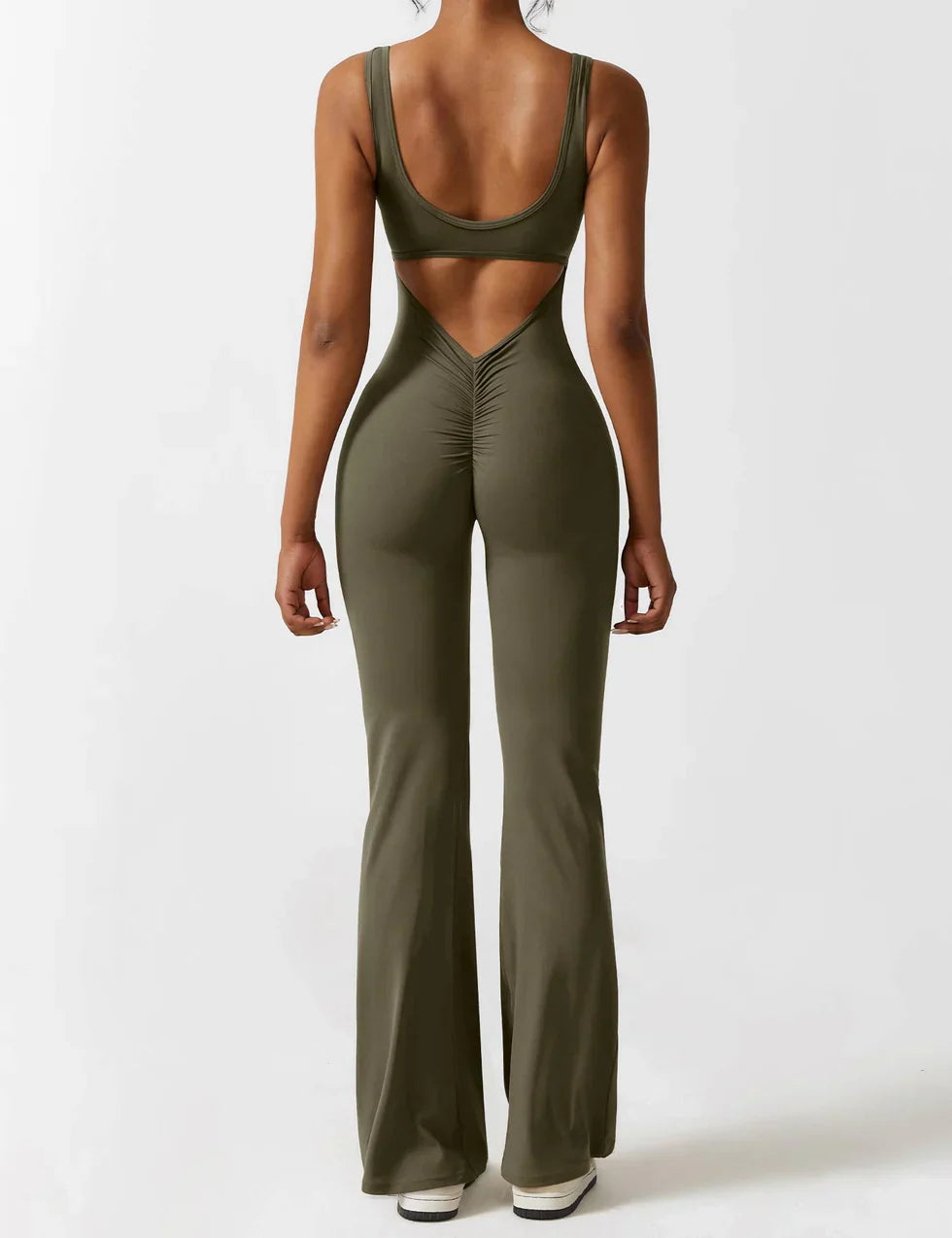 Elena - Flared V -Back Jumpsuit