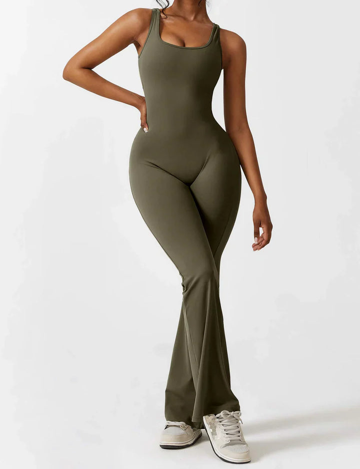 Elena - Flared V -Back Jumpsuit