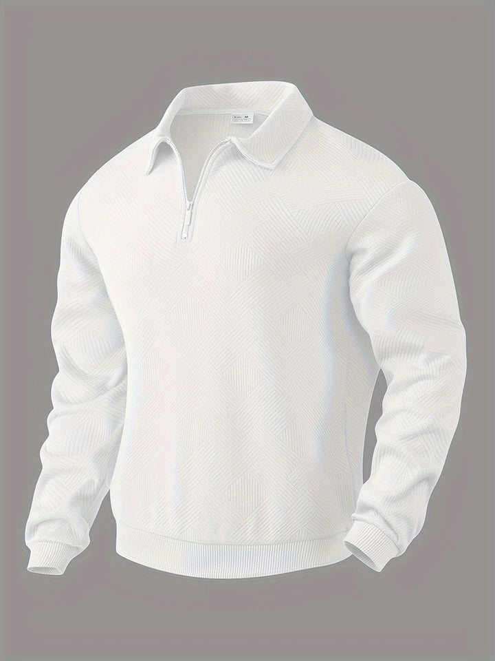 Oscar – Vintage Zip-Up Sweater with Geometric Design
