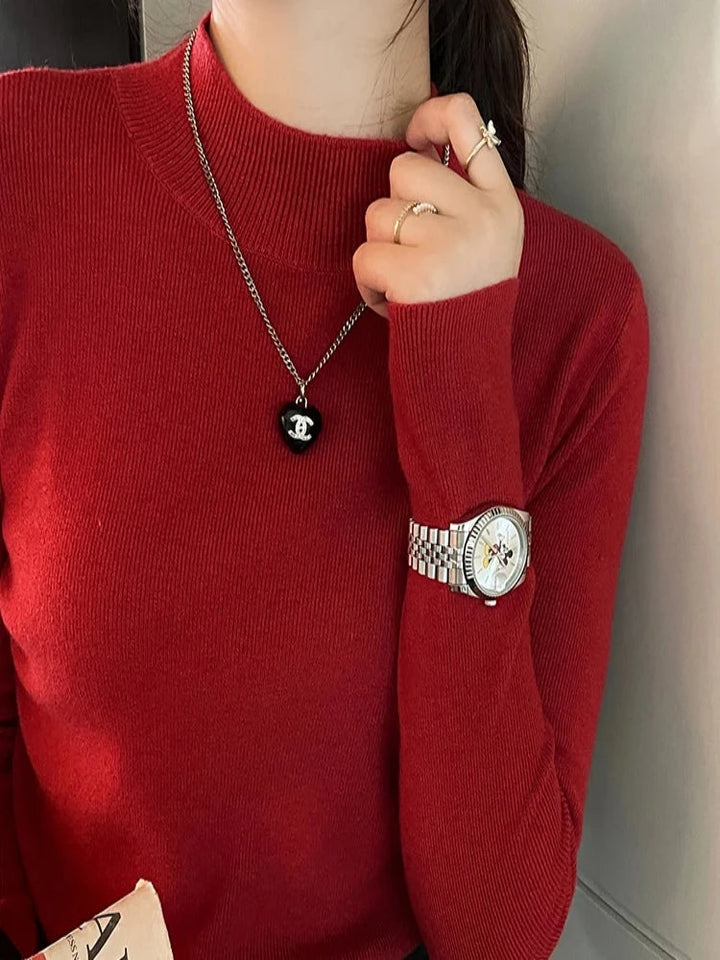 Monica - Chic Mock Neck Sweater