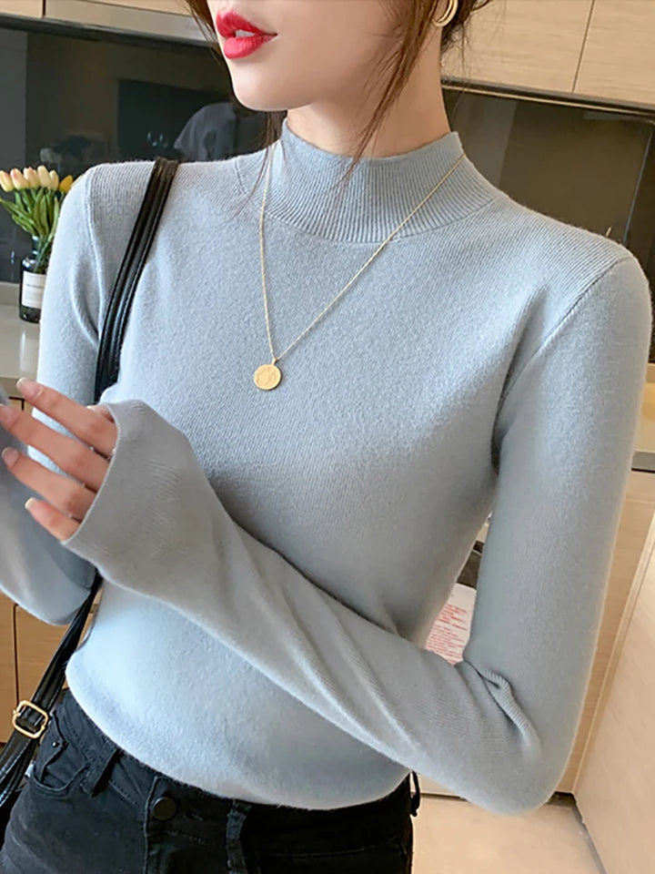 Monica - Chic Mock Neck Sweater