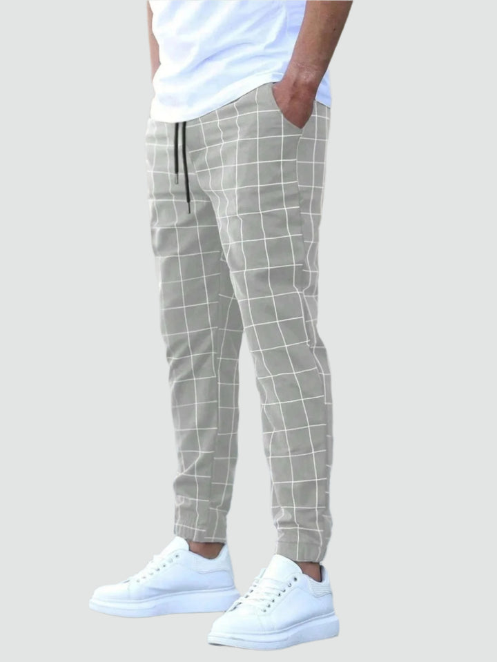Chris - Trendy Grid Pattern Joggers