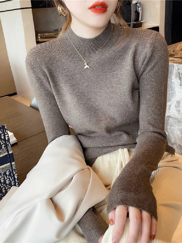Monica - Chic Mock Neck Sweater