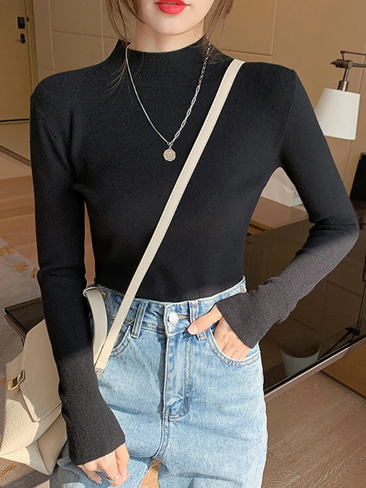 Monica - Chic Mock Neck Sweater