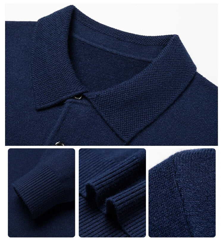 Artam - Warm Knit Long-Sleeve Polo