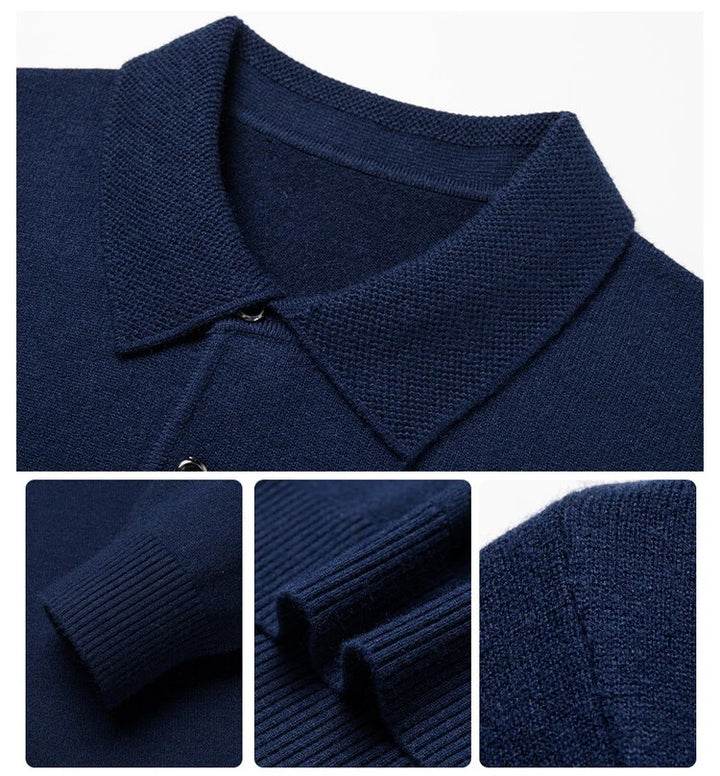 Artam - Warm Knit Long-Sleeve Polo