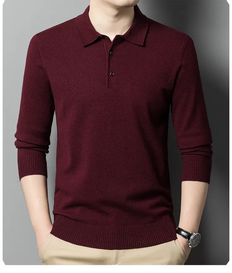 Artam - Warm Knit Long-Sleeve Polo