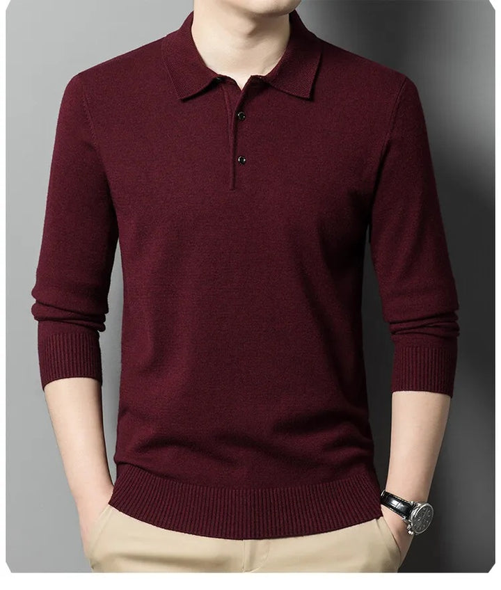 Artam - Warm Knit Long-Sleeve Polo