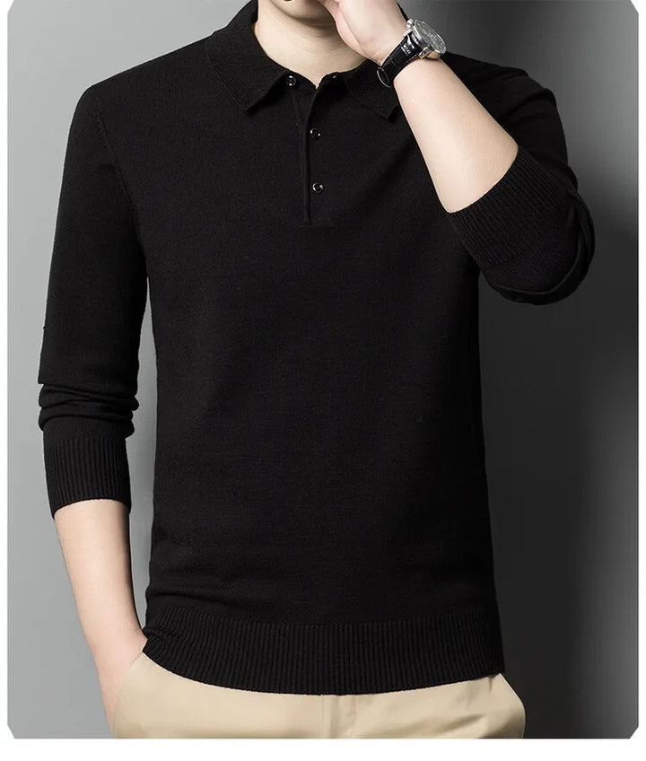 Artam - Warm Knit Long-Sleeve Polo