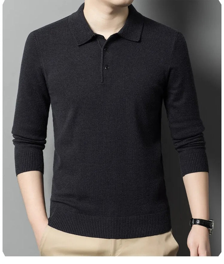Artam - Warm Knit Long-Sleeve Polo